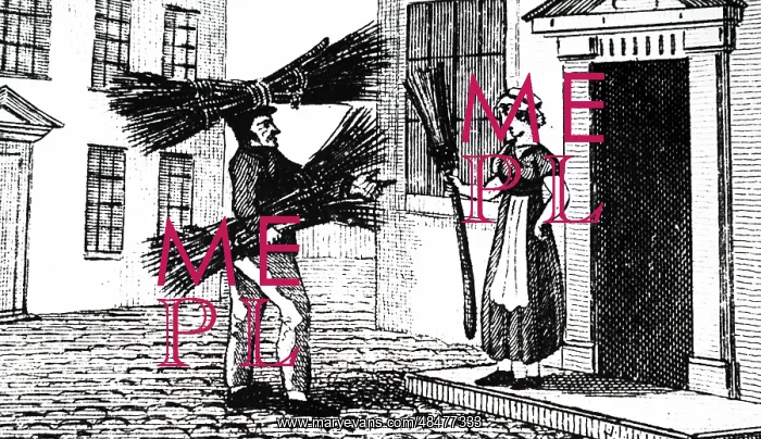 : Engraving depicting a birch broom maker : Engraving depicting a birch broom maker