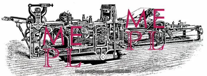 : An engraving depicting the biscuit cutting machine : An engraving depicting the biscuit cutting machine