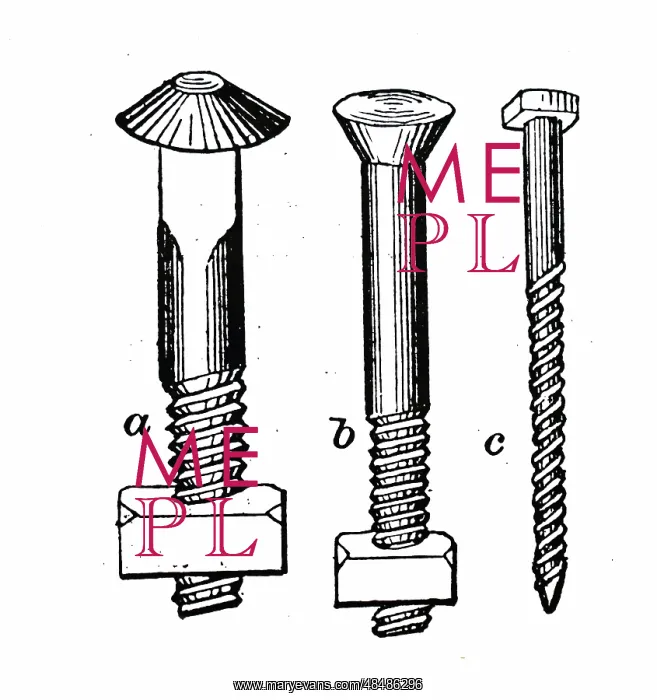  : Engraving depicting bolts and nuts