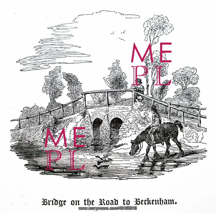 : An engraving depicting the bridge between Penge : An engraving depicting the bridge between Penge