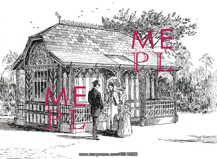 : An engraving depicting a bungalow : An engraving depicting a bungalow