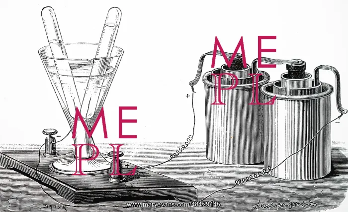 : Engraving depicting two Bunsen cells connected : Engraving depicting two Bunsen cells connected
