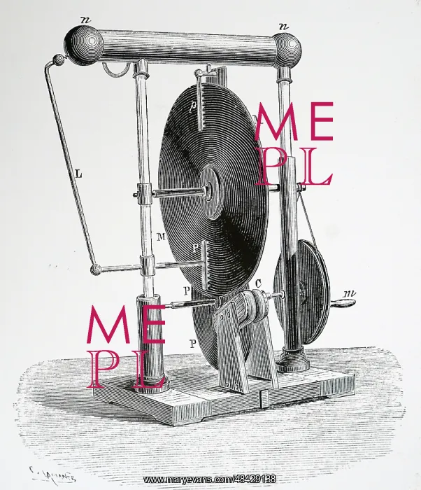 : Engraving depicting Carre's static or influence machine : Engraving depicting Carre's static or influence machine