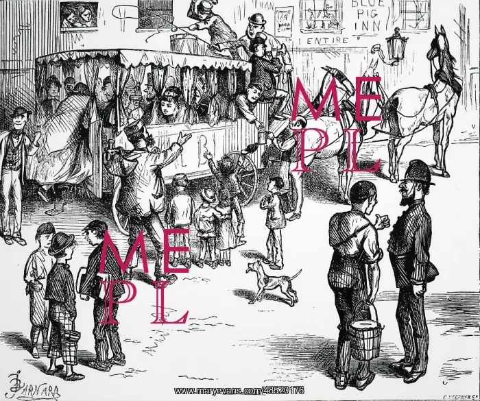 : An engraving depicting a Char-a-Banc outing from : An engraving depicting a Char-a-Banc outing from