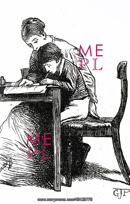  : Engraving depicting a child learning to write