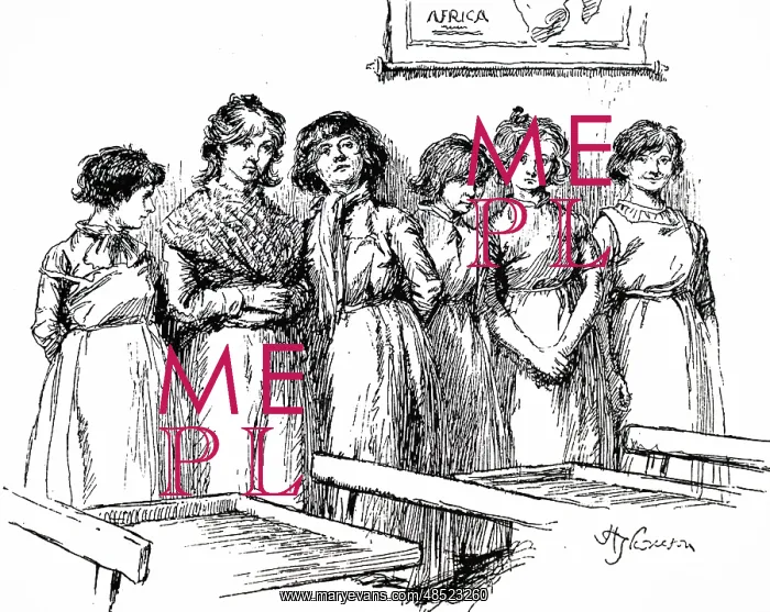 : Engraving depicting a class of girls : Engraving depicting a class of girls