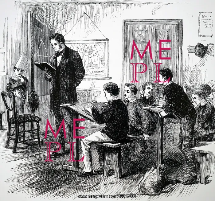 : Engraving depicting a classroom : Engraving depicting a classroom