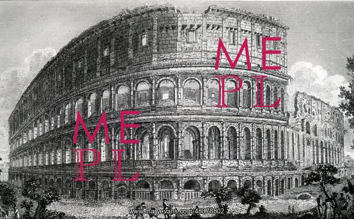 : An engraving depicting the Colosseum : An engraving depicting the Colosseum