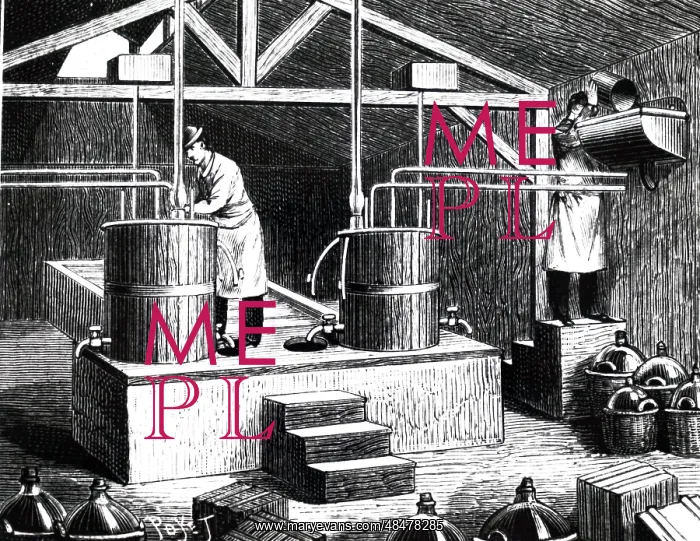 : An engraving depicting commercial production of : An engraving depicting commercial production of