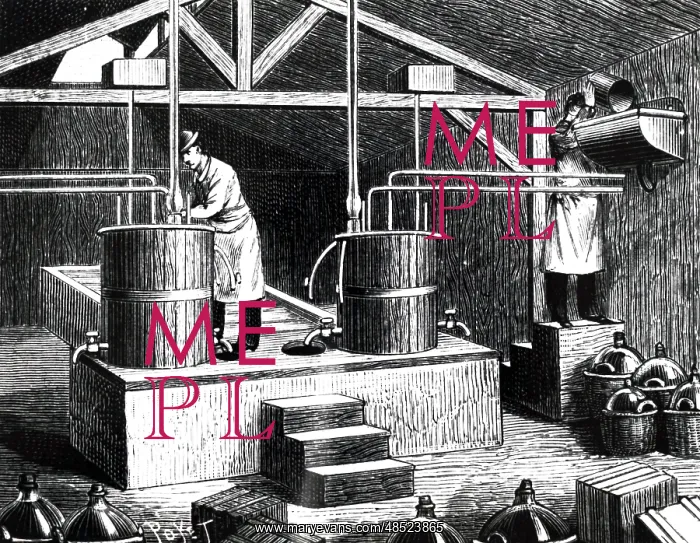 : An engraving depicting commercial production of : An engraving depicting commercial production of