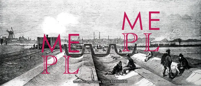 : An engraving depicting the construction of the : An engraving depicting the construction of the