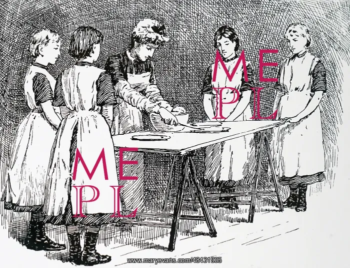 : Engraving depicting a cooking class at the Ladies : Engraving depicting a cooking class at the Ladies