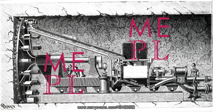 : An engraving depicting Crampton's drilling machine : An engraving depicting Crampton's drilling machine