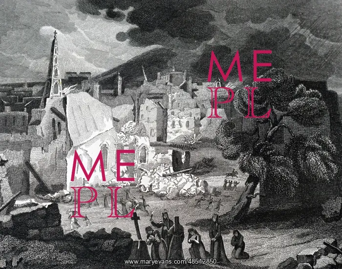 : An engraving depicting the destruction of Lisbon : An engraving depicting the destruction of Lisbon