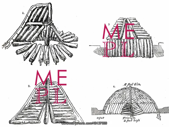 : Engraving depicting different methods of constructing a pile : Engraving depicting different methods of constructing a pile