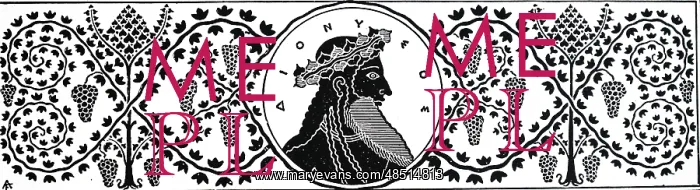 : An engraving depicting Dionysus, the god of the : An engraving depicting Dionysus, the god of the