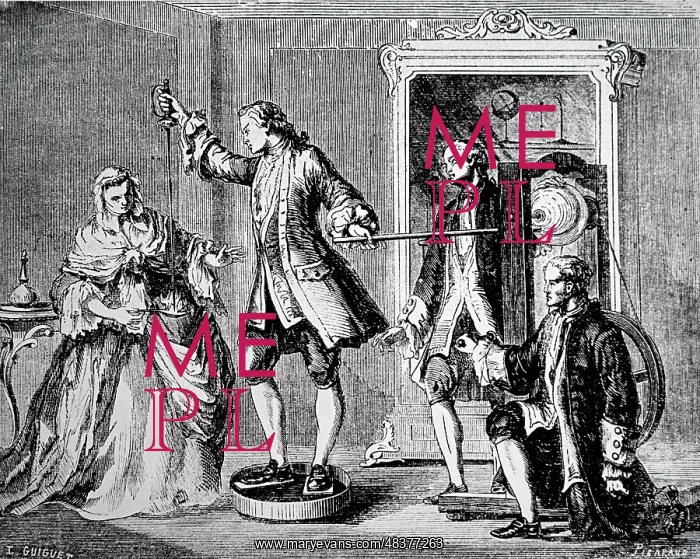 : Engraving depicting Dr Ludolph setting fire to : Engraving depicting Dr Ludolph setting fire to