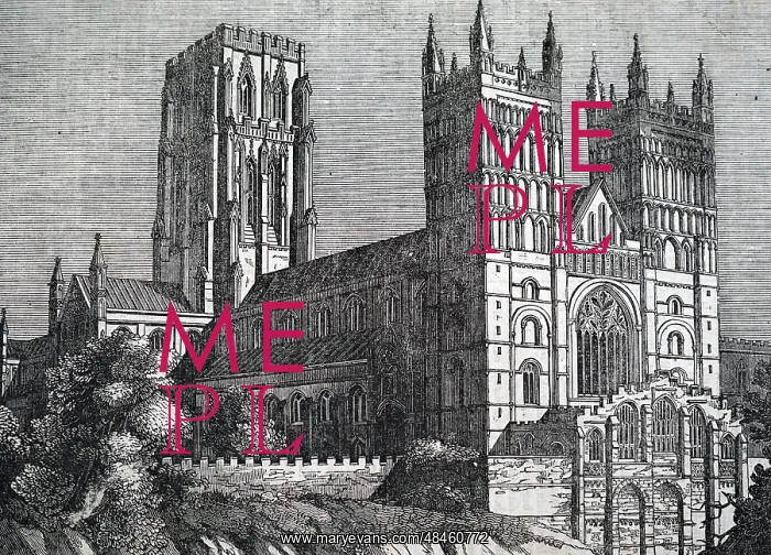 : An engraving depicting Durham Cathedral : An engraving depicting Durham Cathedral