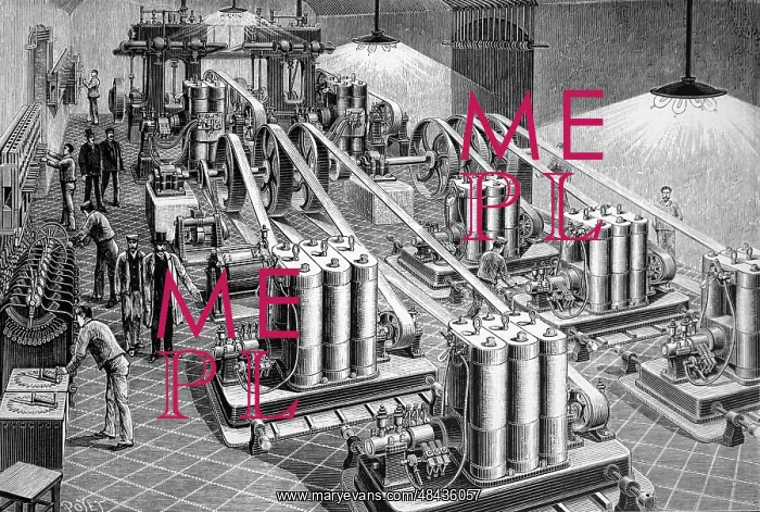 : Engraving depicting Edison generators installed : Engraving depicting Edison generators installed