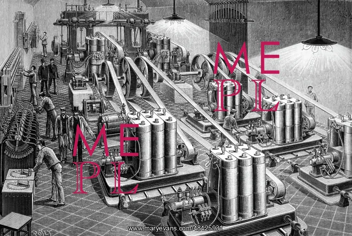 : Engraving depicting Edison's generators installed : Engraving depicting Edison's generators installed