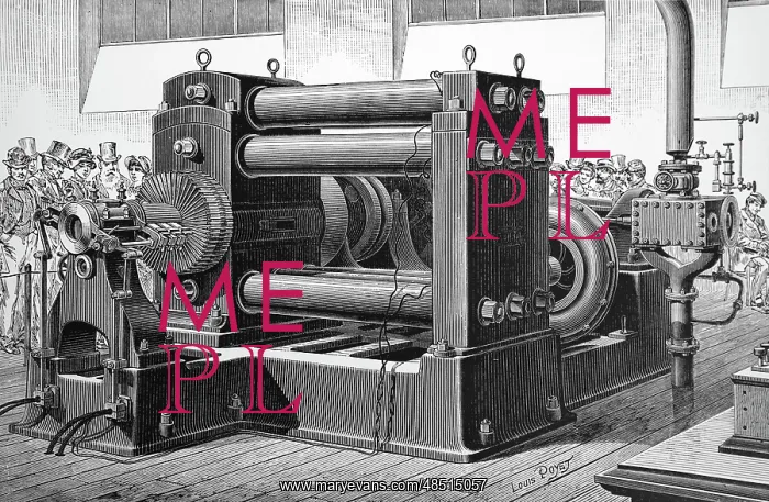 : Engraving depicting Edison's great dynamo : Engraving depicting Edison's great dynamo