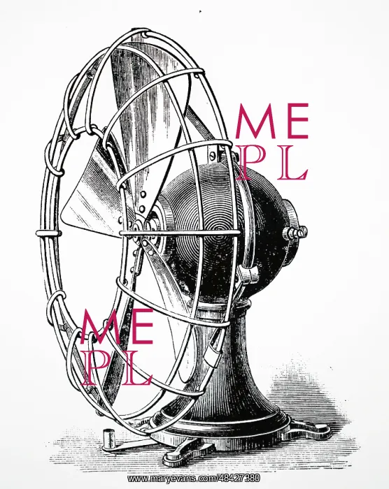 : Engraving depicting an electric fan : Engraving depicting an electric fan