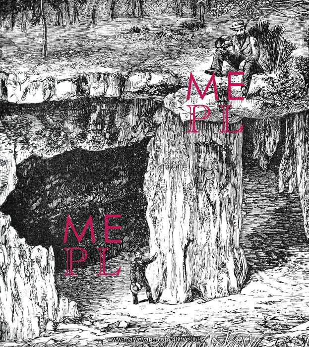 : An engraving depicting the entrance to a stalactite cavern : An engraving depicting the entrance to a stalactite cavern