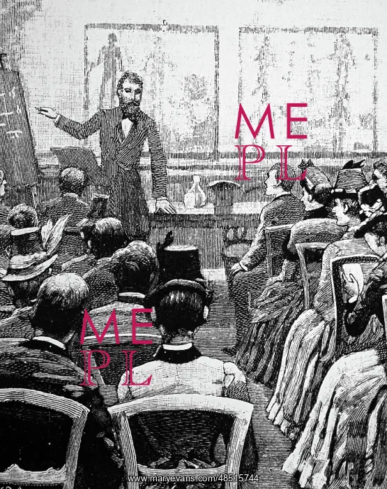 : Engraving depicting an evening lecture on physiology : Engraving depicting an evening lecture on physiology