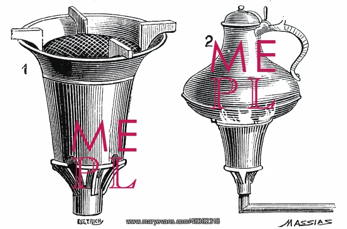 : An engraving depicting a fitment which could be : An engraving depicting a fitment which could be