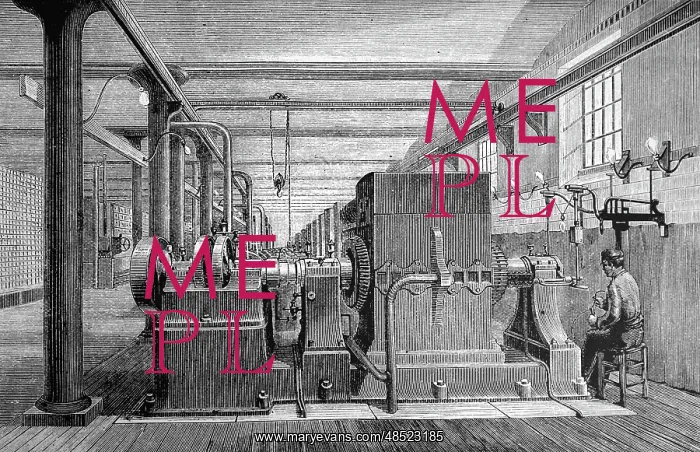: Engraving depicting generators at the Central : Engraving depicting generators at the Central