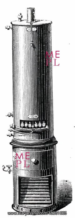 : An engraving depicting a geyser for a bath : An engraving depicting a geyser for a bath