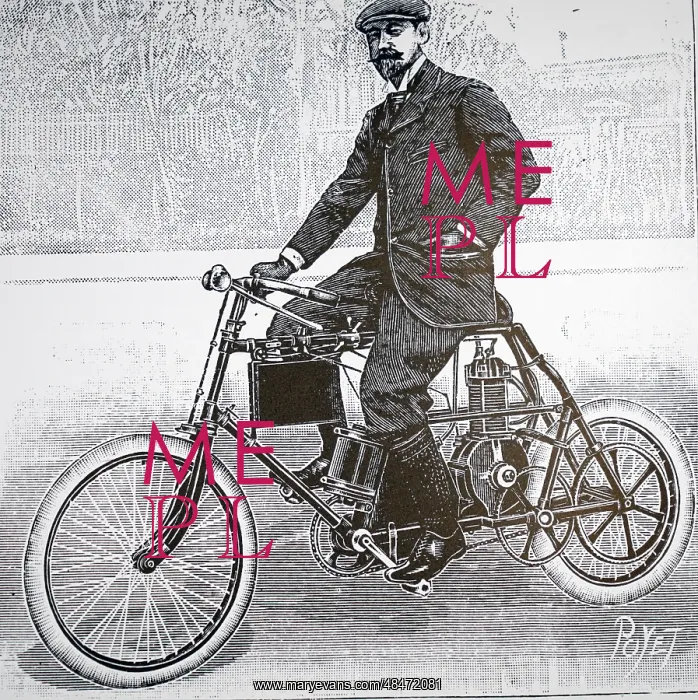 : An engraving depicting Giradot's motorcycle : An engraving depicting Giradot's motorcycle