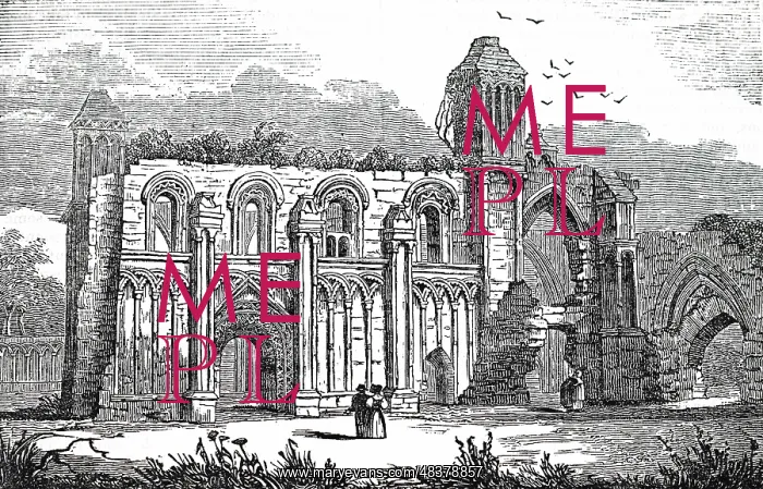 : An engraving depicting Glastonbury Abbey : An engraving depicting Glastonbury Abbey