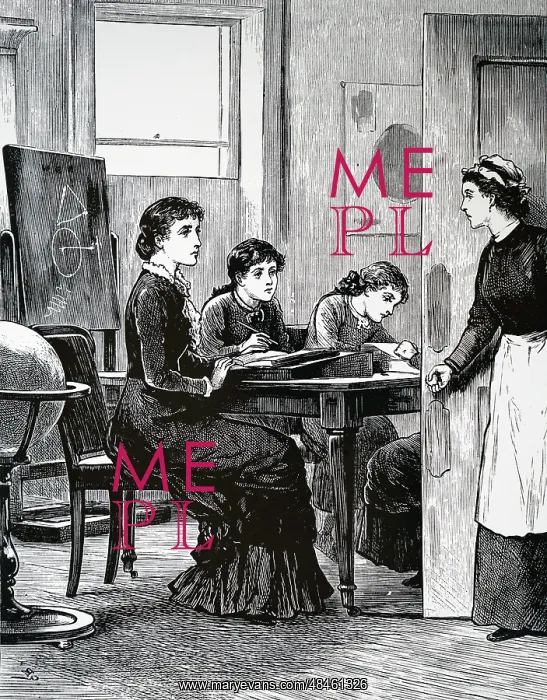 : Engraving depicting a governess with her charges : Engraving depicting a governess with her charges