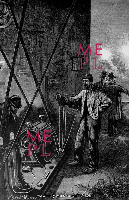 : Engraving depicting a Gramme dynamo in situ : Engraving depicting a Gramme dynamo in situ