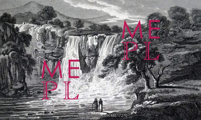  : An engraving depicting the High Force waterfalls