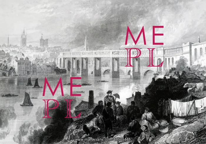: Engraving depicting the high level bridge over the Tyne : Engraving depicting the high level bridge over the Tyne