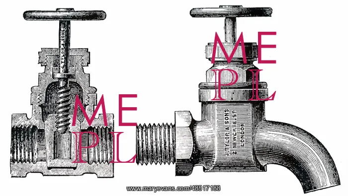 : Engraving depicting a high-pressure screw-down : Engraving depicting a high-pressure screw-down