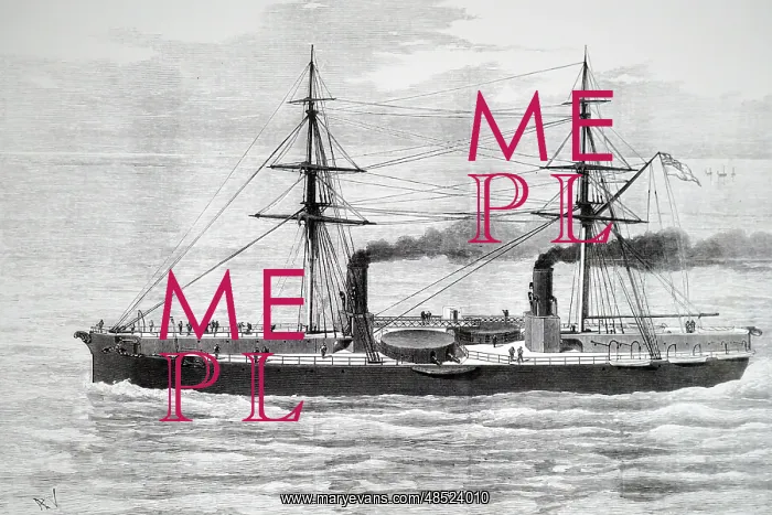 : Engraving depicting the HMS Inflexible : Engraving depicting the HMS Inflexible