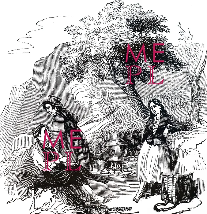 : An engraving depicting an Illegal still in Connemara : An engraving depicting an Illegal still in Connemara