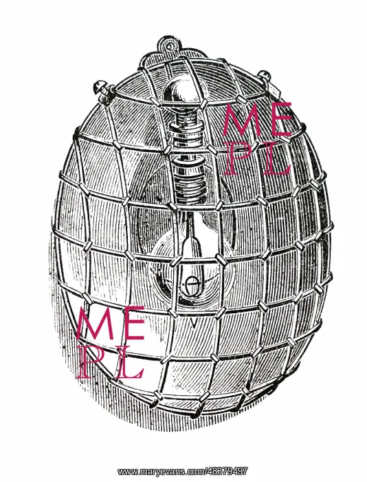  : Engraving depicting an incandescent lamp protected