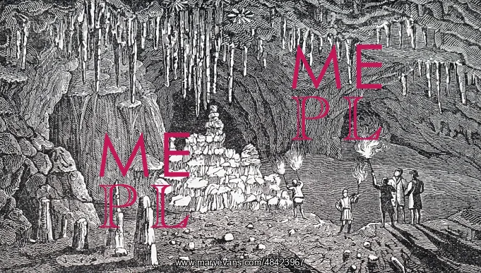 : An engraving depicting the interior of the Grotto : An engraving depicting the interior of the Grotto
