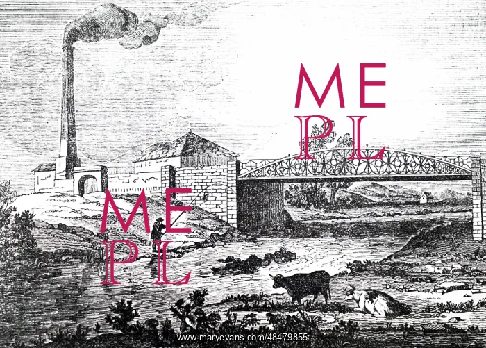 : An engraving depicting the iron and timber Bishopmill Bridge : An engraving depicting the iron and timber Bishopmill Bridge