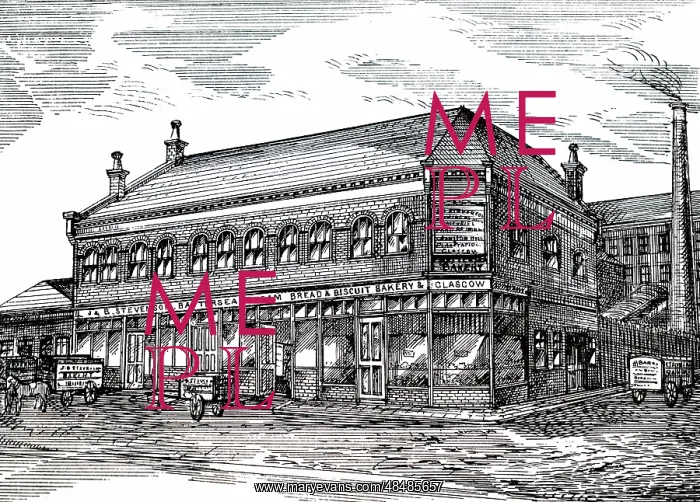 : An engraving depicting J. & B. Stevenson's steam bakery : An engraving depicting J. & B. Stevenson's steam bakery