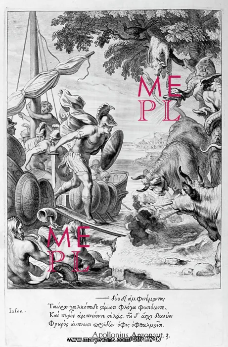 : Engraving depicting Jason and the Argonuats from : Engraving depicting Jason and the Argonuats from