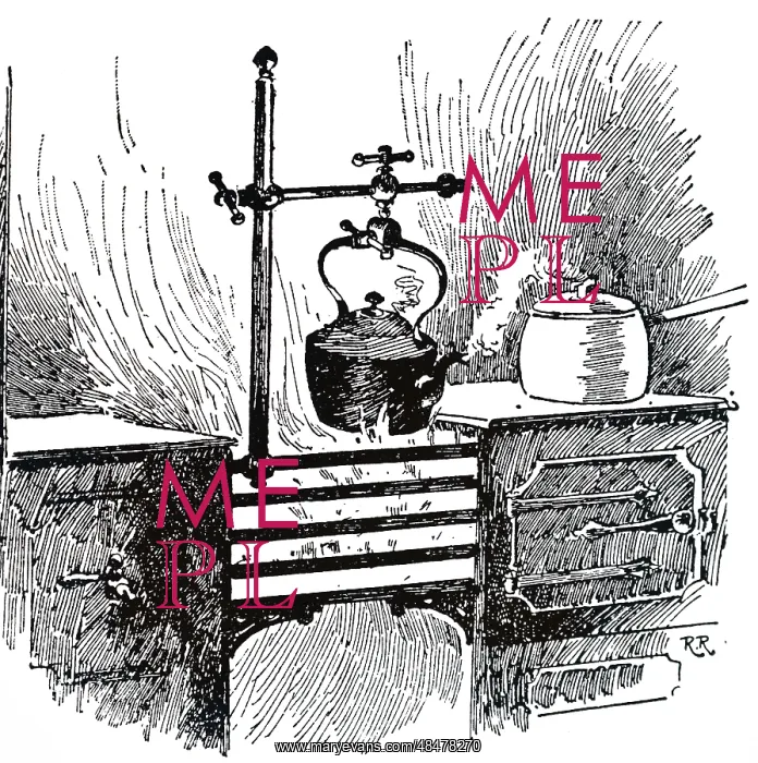 : An engraving depicting a kettle holder : An engraving depicting a kettle holder