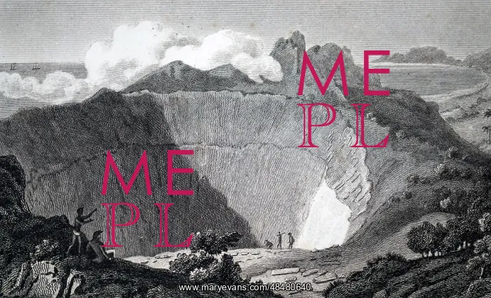 : An engraving depicting Kilauea : An engraving depicting Kilauea