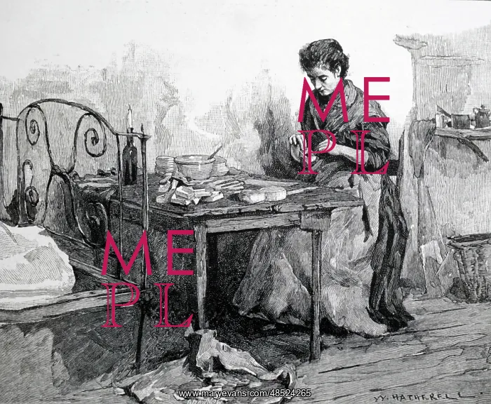 : Engraving depicting a London matchbox maker : Engraving depicting a London matchbox maker
