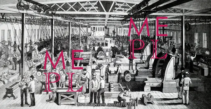 : Engraving depicting the machine room at the Brush : Engraving depicting the machine room at the Brush