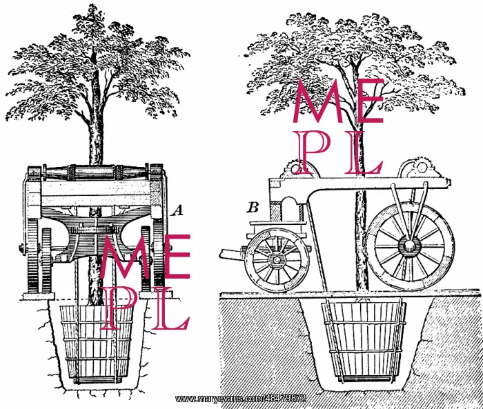 : An engraving depicting a machine used for the : An engraving depicting a machine used for the
